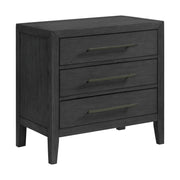 Versailles Contemporary 3-Drawer Nightstand in Black