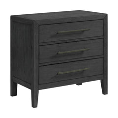 Versailles Contemporary 3-Drawer Nightstand in Black