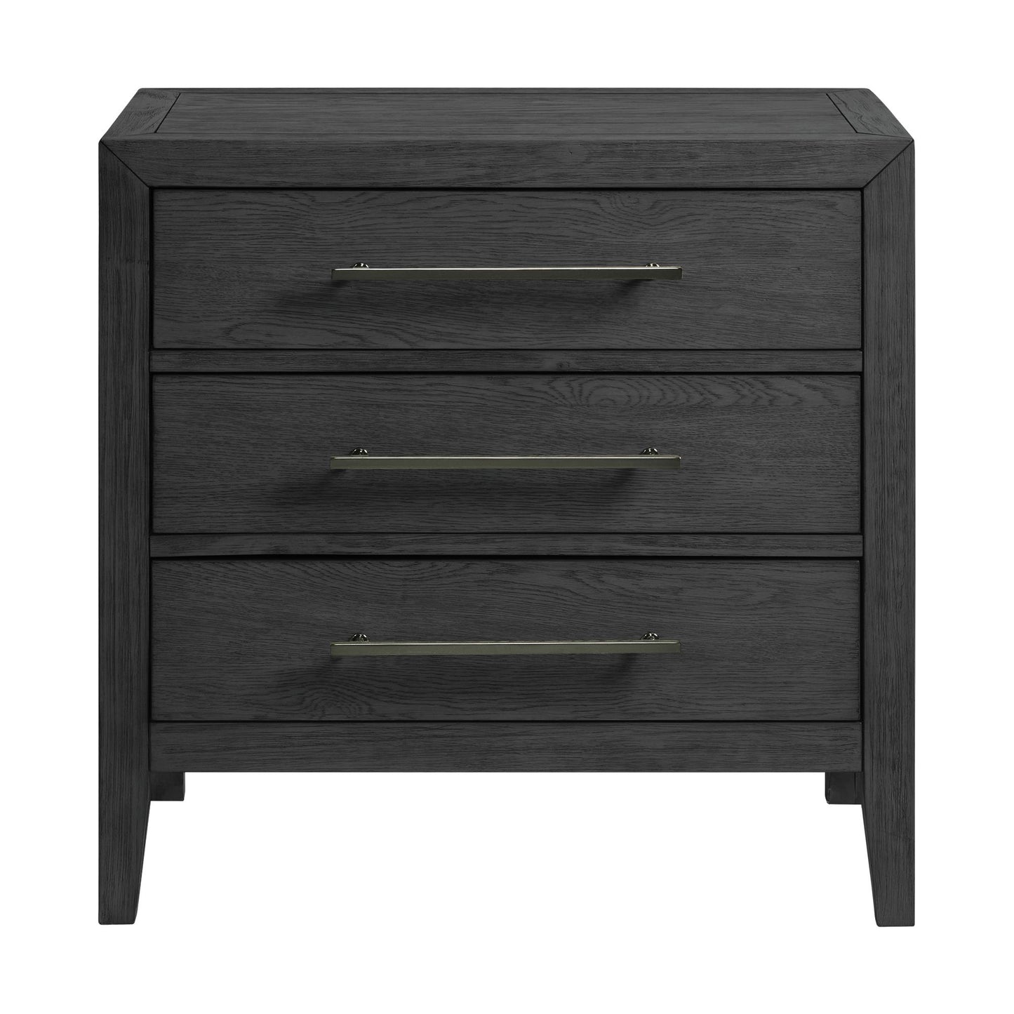 Versailles Contemporary 3-Drawer Nightstand in Black