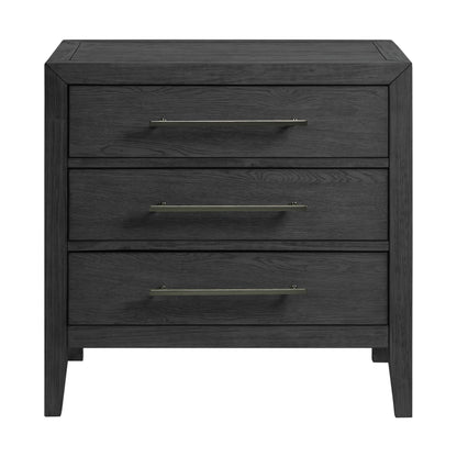 Versailles Contemporary 3-Drawer Nightstand in Black