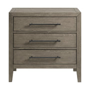 Versailles Contemporary 3-Drawer Nightstand in Grey