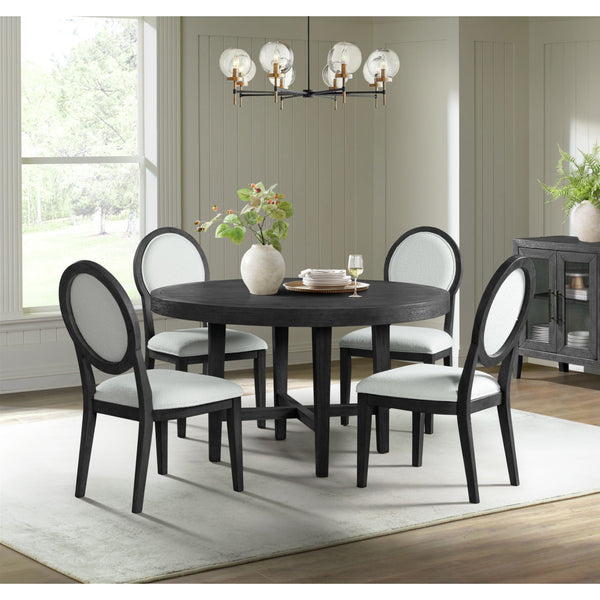 Versailles Contemporary Round Dining Table in Black