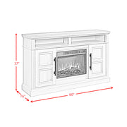 Villa Console with 23" Fireplace Insert in White & Natural