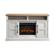 Villa Console with 23" Fireplace Insert in White & Natural