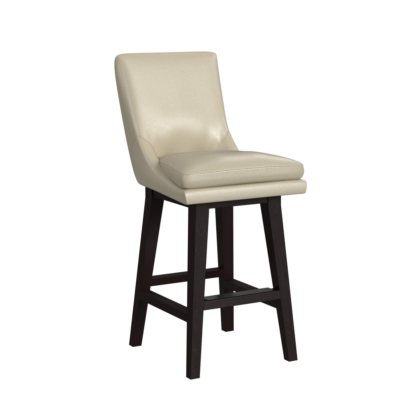 Villanova Swivel Bar Stool with Beige PU in Espresso (2 Per Carton)