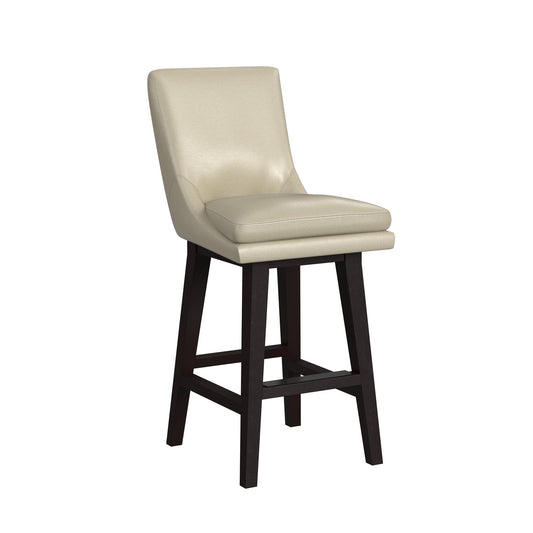 Villanova Swivel Bar Stool with Beige PU in Espresso (2 Per Carton)