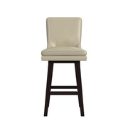 Villanova Swivel Bar Stool with Beige PU in Espresso (2 Per Carton)