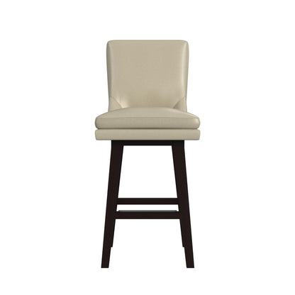 Villanova Swivel Bar Stool with Beige PU in Espresso (2 Per Carton)