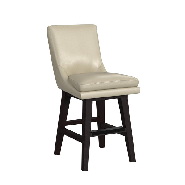 Villanova Swivel Counter Stool With Beige Pu In Espresso (2 Per Carton)