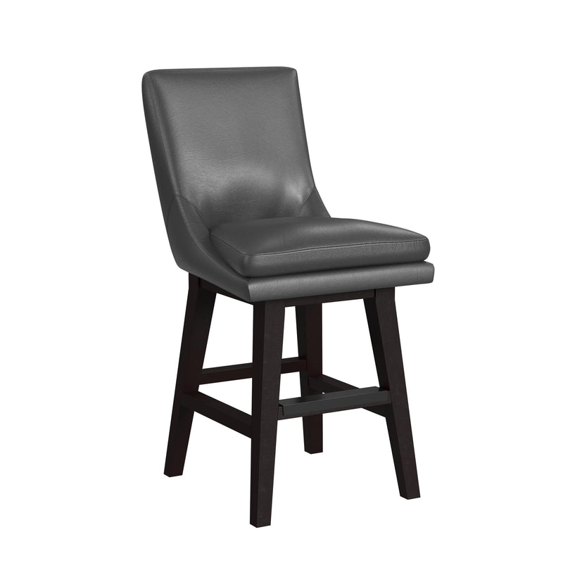 Villanova Swivel Counter Stool With Pewter Pu In Espresso (2 Per Carton)