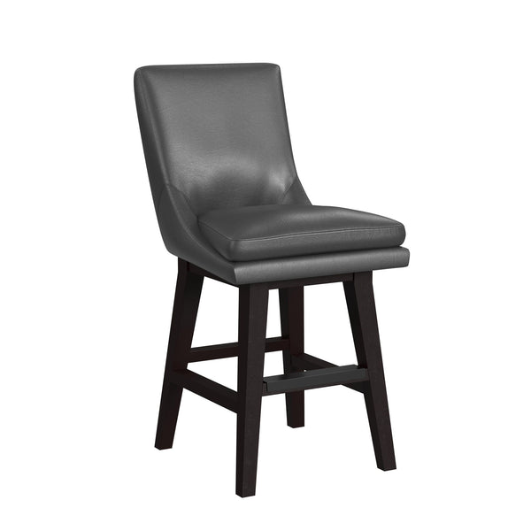 Villanova Swivel Counter Stool With Pewter Pu In Espresso (2 Per Carton)