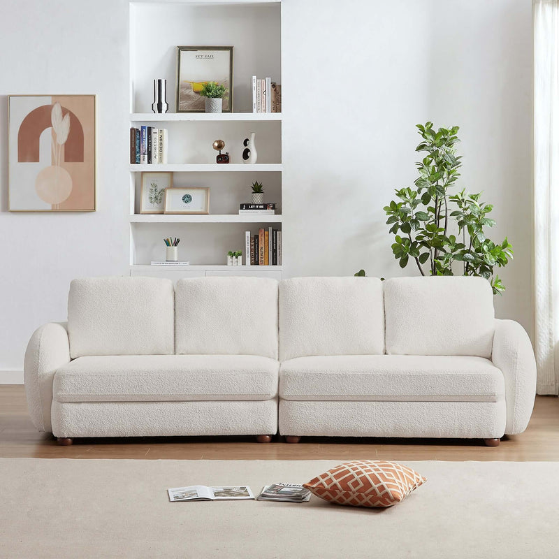 Sofá de tela bouclé Paton de 114,5''