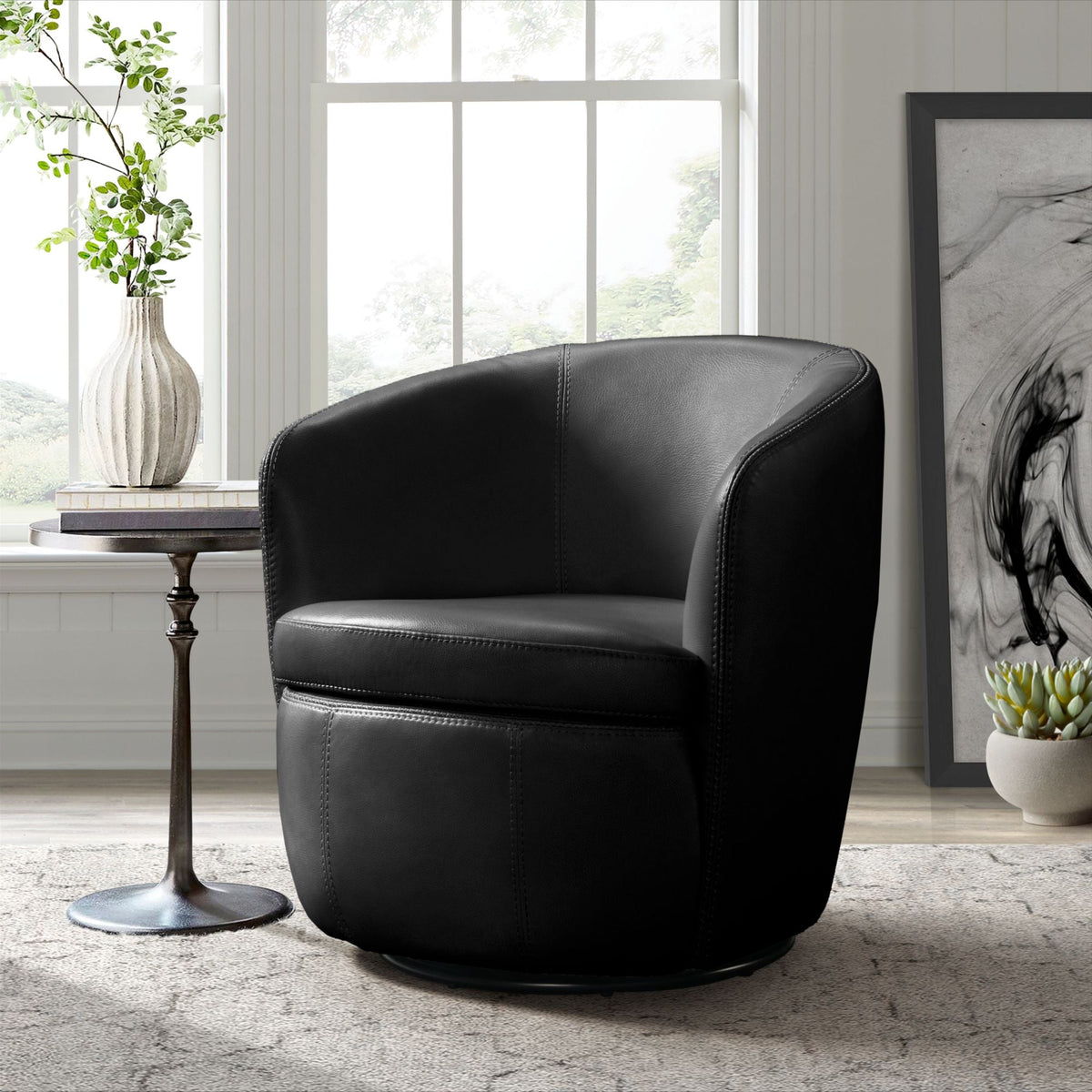 Vito Swivel Chair In Pebble Tan