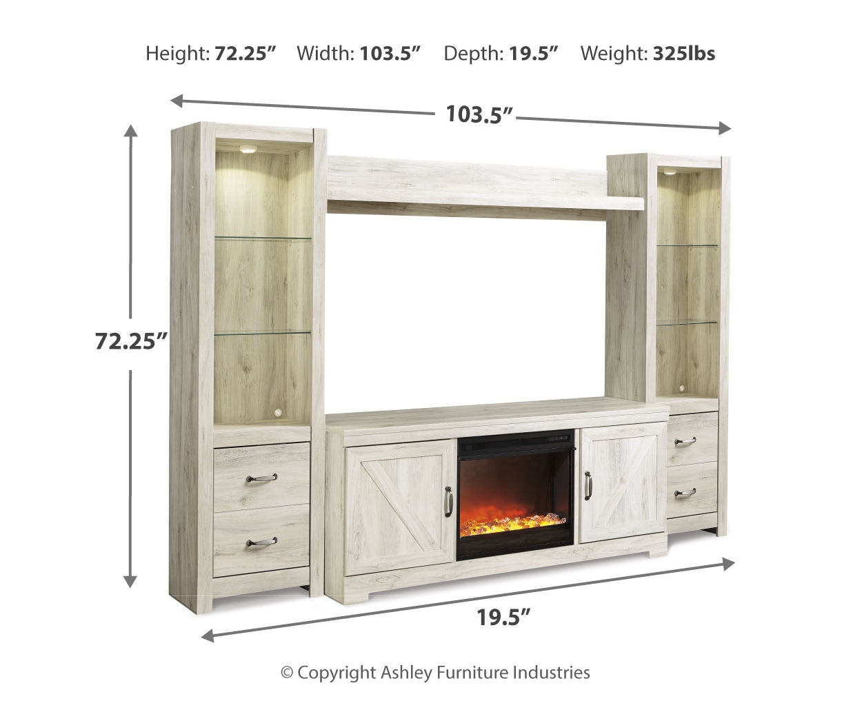 Bellaby 4-Piece Entertainment Center with Fireplace
