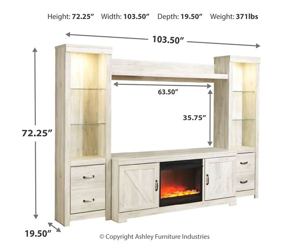 Bellaby Entertainment Center with Fireplace