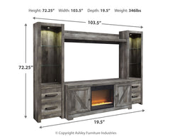Wynnlow 4-Piece Entertainment Center with Electric Fireplace