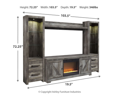Wynnlow 4-Piece Entertainment Center with Electric Fireplace