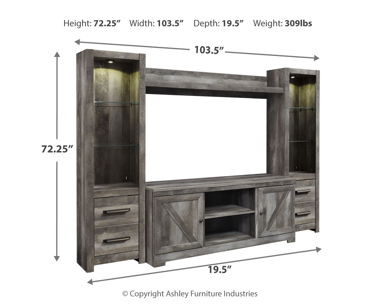 Wynnlow 4-Piece Entertainment Center