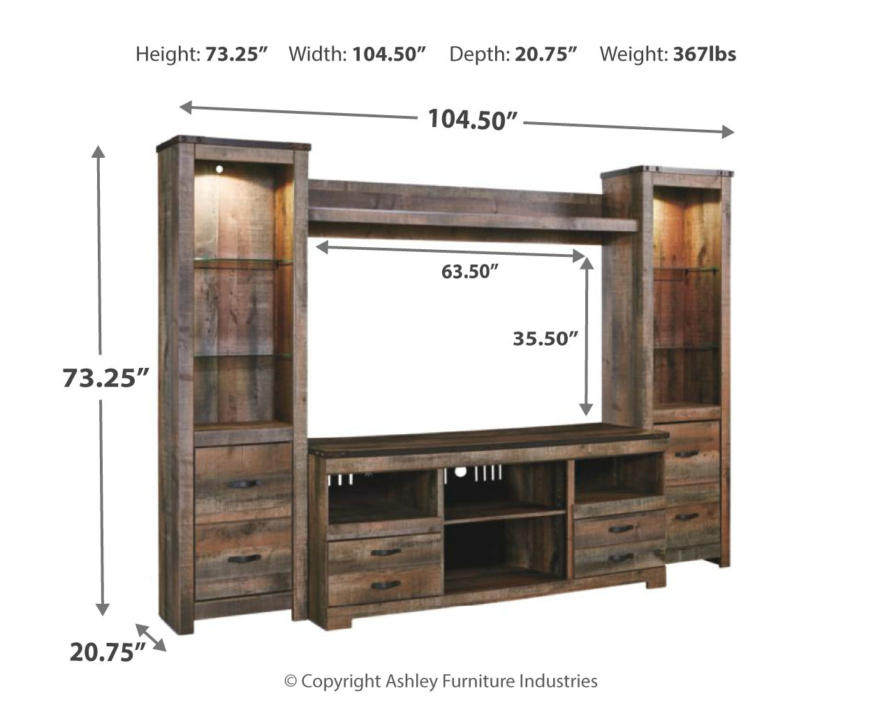 Trinell 4-Piece Entertainment Center