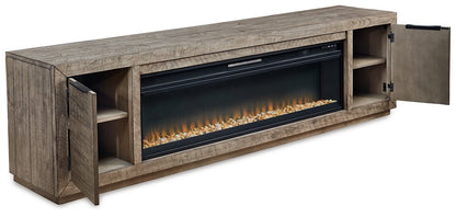 Mueble de TV Krystanza con chimenea eléctrica