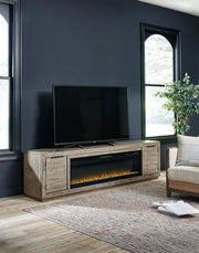 Mueble de TV Krystanza con chimenea eléctrica