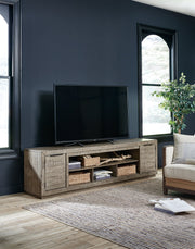 Mueble de TV Krystanza con chimenea eléctrica