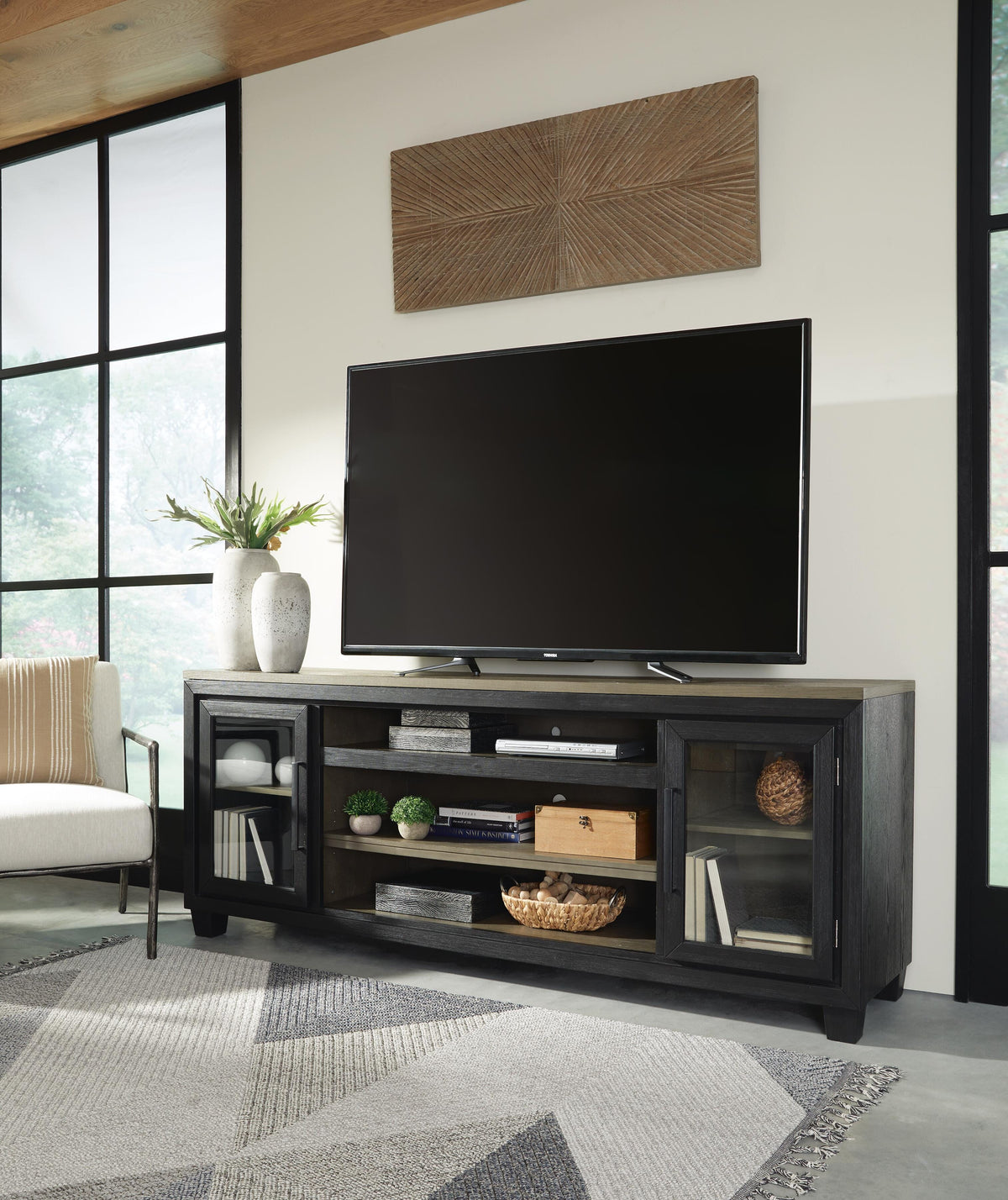 Foyland XL TV Stand with Fireplace Option