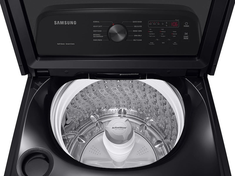 4.9 cu. ft. Large Capacity Top Load Washer with ActiveWave™ Agitator and Deep Fill in Brushed Black