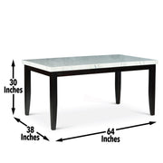 Mesa de comedor de mármol blanco Westby 