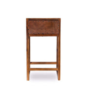 Taburete de bar Gavin de 25'' de madera maciza y cuero genuino