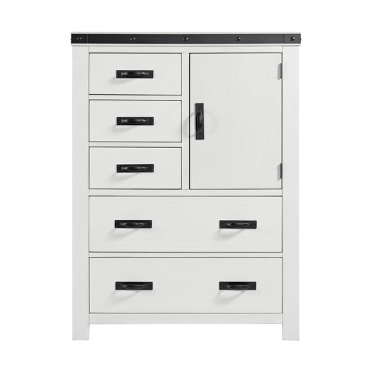 Wade Youth 5-Drawer Door Chest in White
