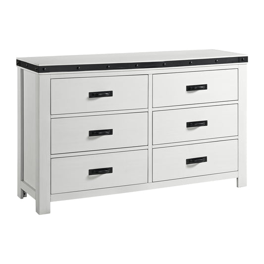 Wade Youth 6-Drawer Dresser in White