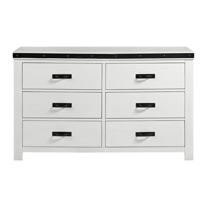 Wade Youth 6-Drawer Dresser in White