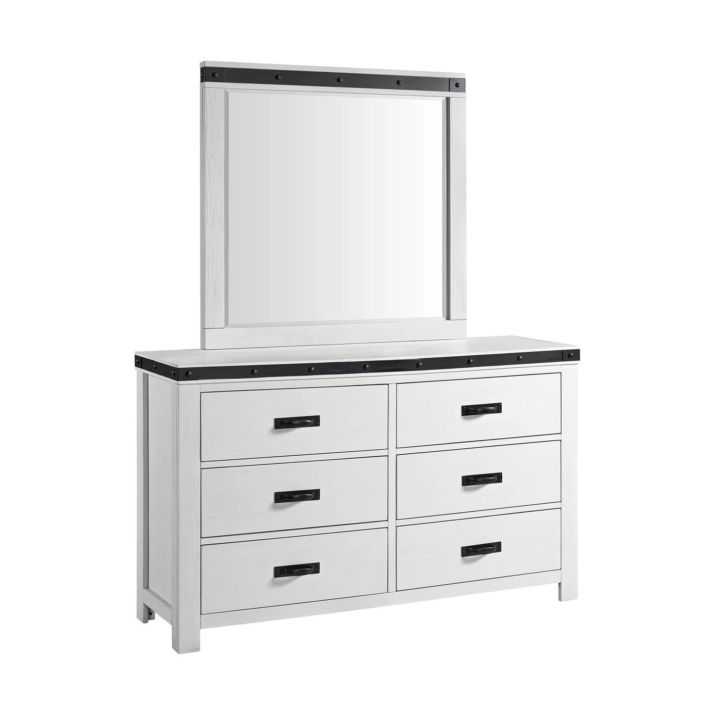 Wade Youth Dresser and Mirror Set in White