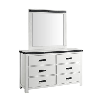 Wade Youth Dresser and Mirror Set in White