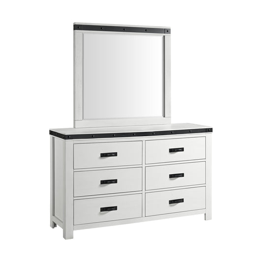 Wade Youth Dresser and Mirror Set in White
