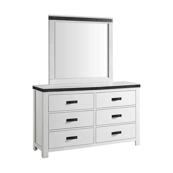 Wade Youth Dresser and Mirror Set in White