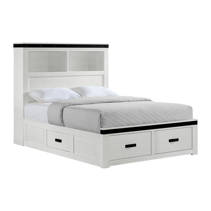 Wade Youth Full Platform Storage Bed in White