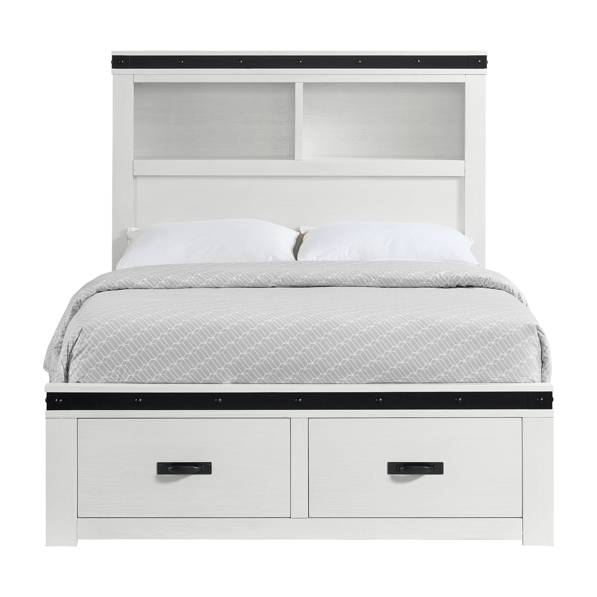 Wade Youth Full Platform Storage Bed In White