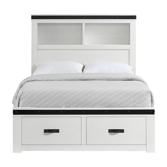 Wade Youth Full Platform Storage Bed in White