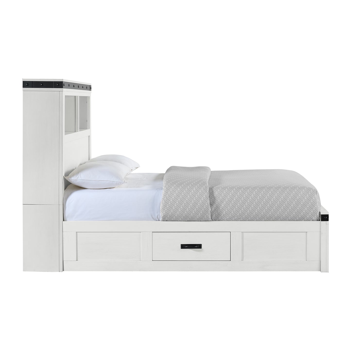Wade Youth Full Platform Storage Bed in White