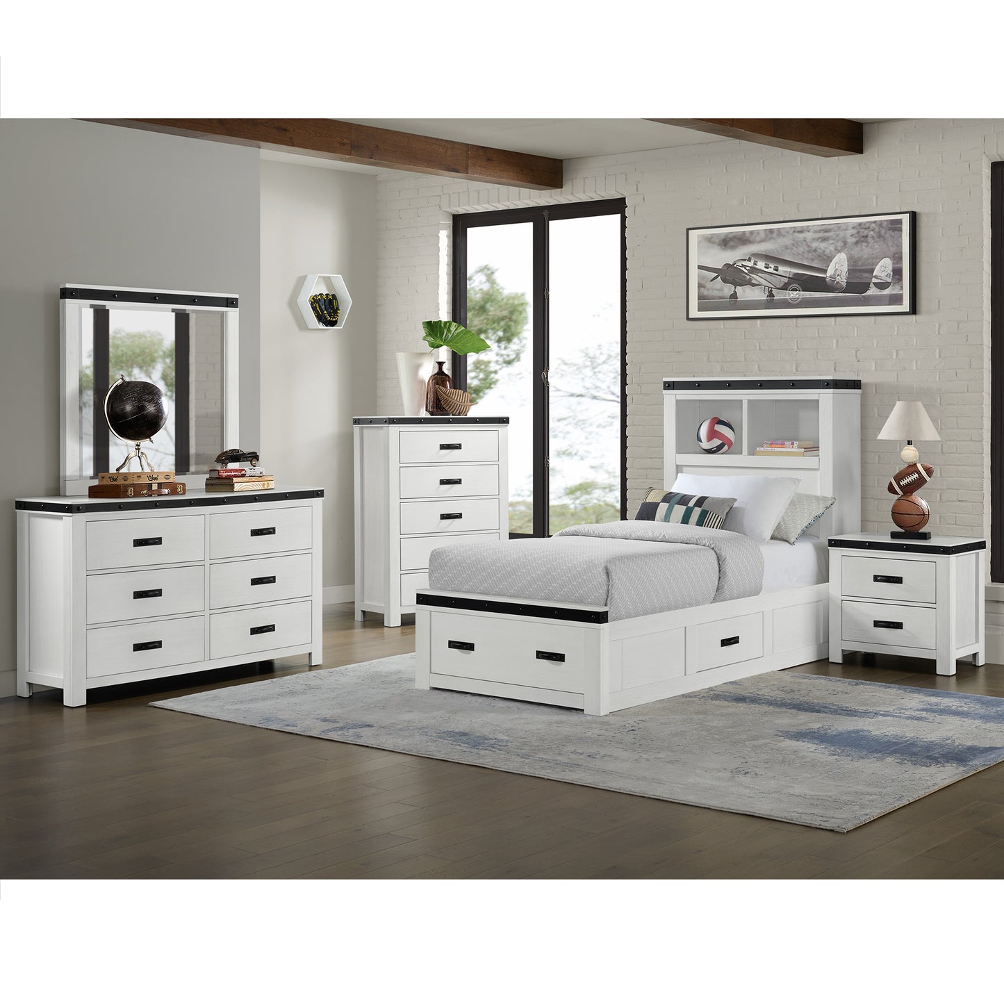 Wade Youth 2-Drawer Nightstand in White