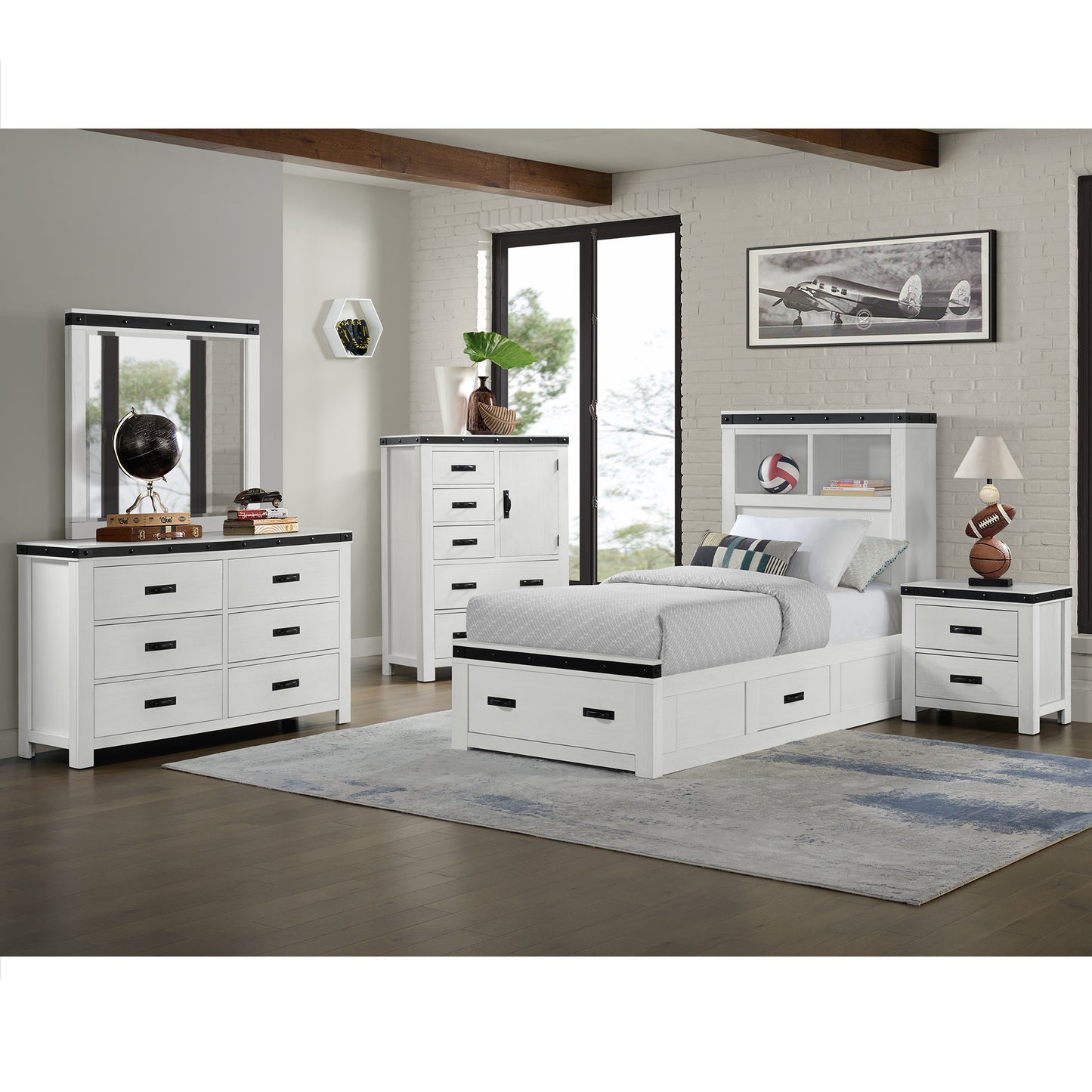 Wade Youth 5-Drawer Door Chest in White