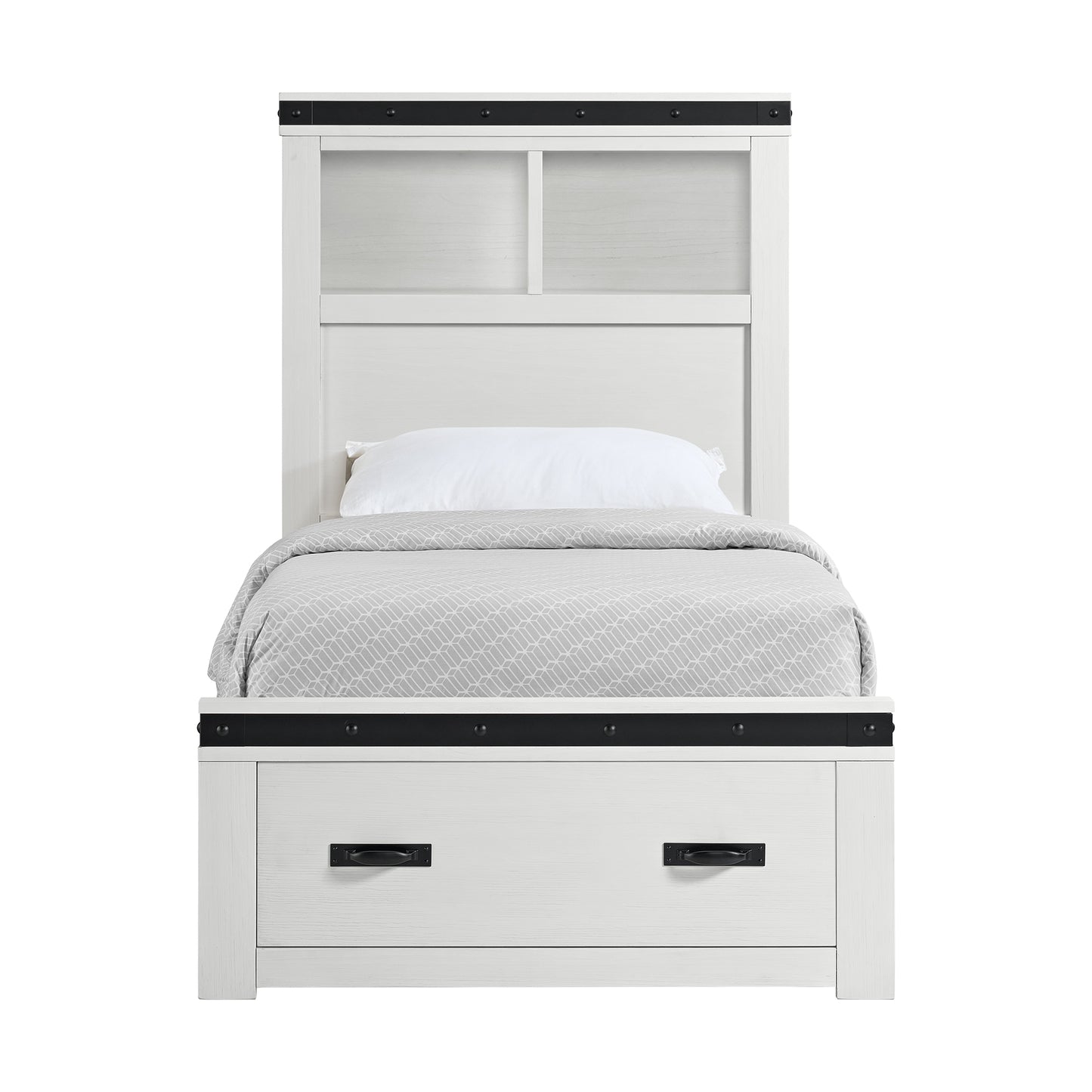 Wade Youth Twin Platform Storage Bed in White