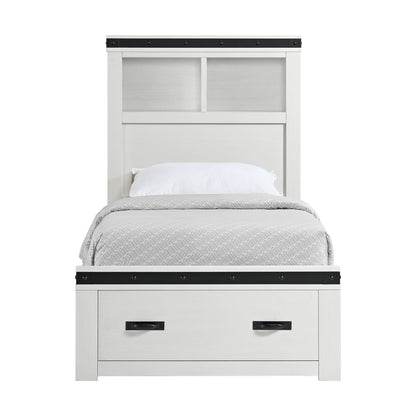 Wade Youth Twin Platform Storage Bed in White