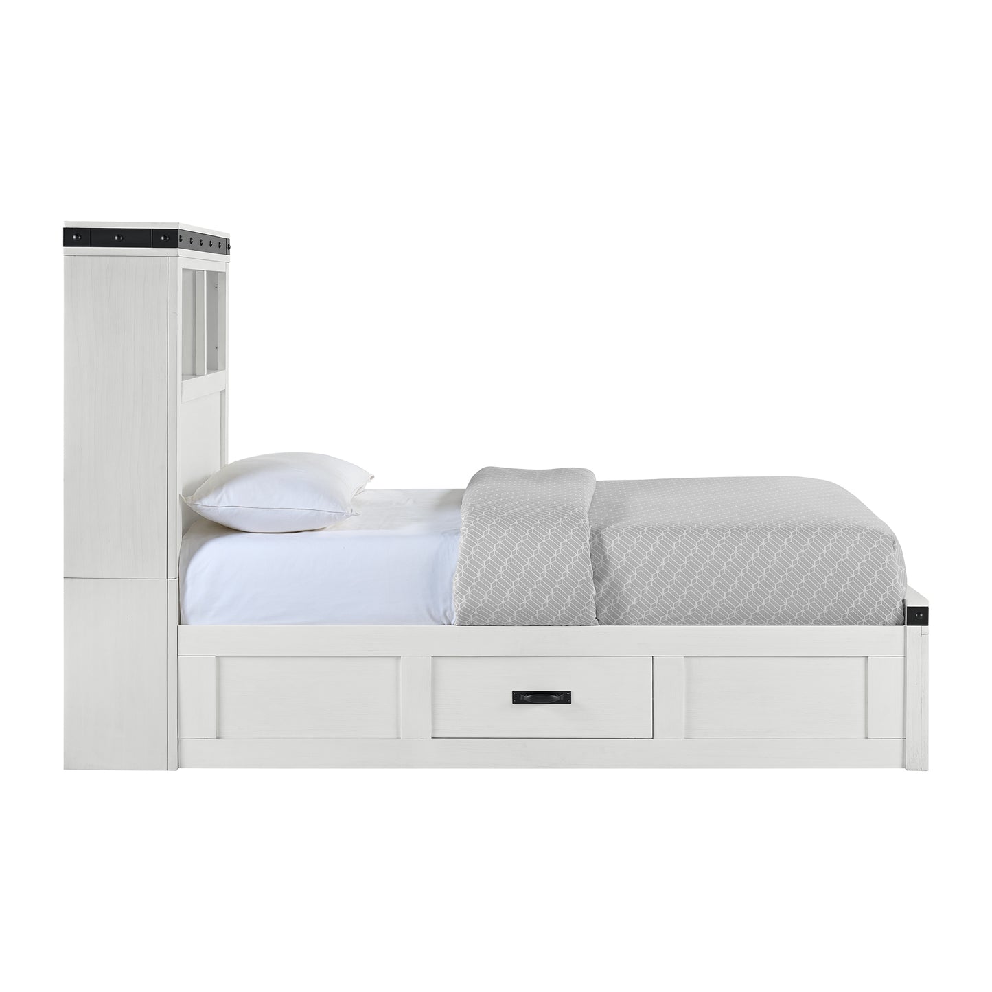Wade Youth Twin Platform Storage Bed in White