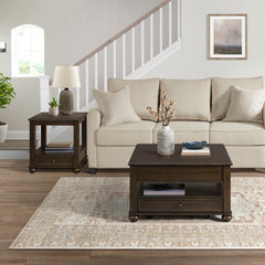 Wagner 2PC Occasional Table Set in Cherry-Square Lift-Top Coffee Table & End Table