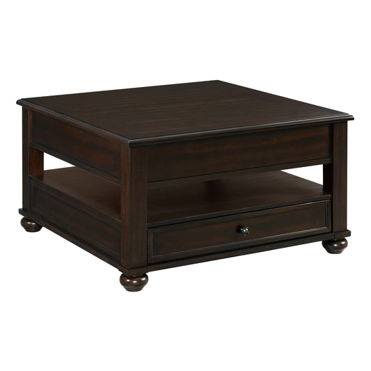 Wagner Square Lift-Top Coffee Table w/ Casters in Cherry