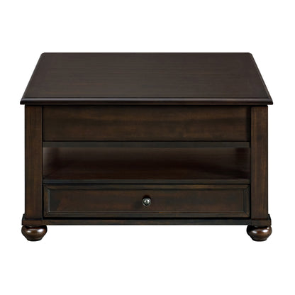 Wagner Square Lift-Top Coffee Table w/ Casters in Cherry