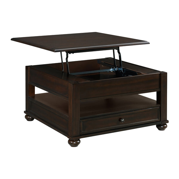Wagner 2Pc Occasional Table Set In Cherry-Square Lift-Top Coffee Table & End Table